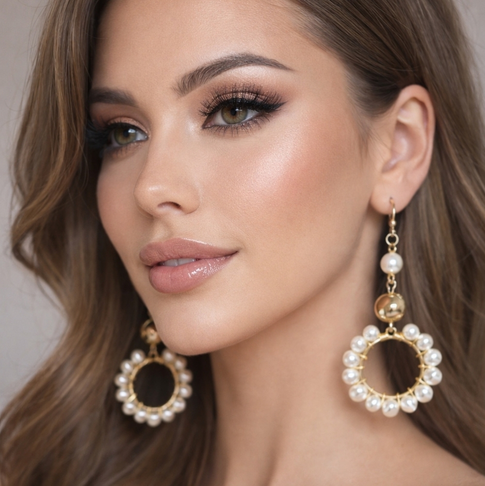MIXIT Drop Gold‎ Tone and Simulated Pearl Earrings